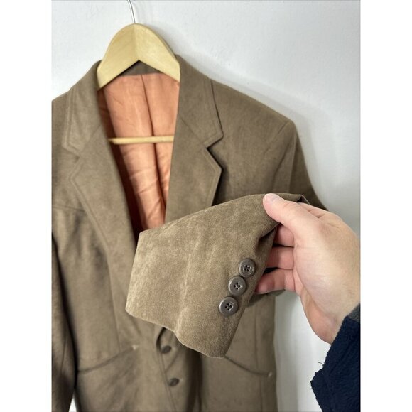 Vintage Western Men 42S Short Blazer Sports Coat Cowboy Rodeo Brown - Picture 2 of 7